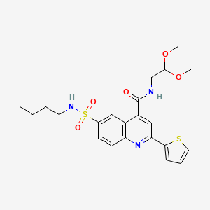 6-(butylsulfamoyl)-N-(2,2-dimethoxyethyl)-2-thiophen-2-yl-4-quinolinecarboxamide