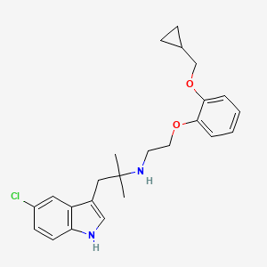 1-(5-chloro-1H-indol-3-yl)-N-[2-[2-(cyclopropylmethoxy)phenoxy]ethyl]-2-methylpropan-2-amine