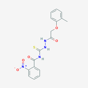 N-[[[2-(2-methylphenoxy)-1-oxoethyl]hydrazo]-sulfanylidenemethyl]-2-nitrobenzamide