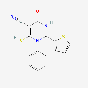 4-Mercapto-6-oxo-3-phenyl-2-thiophen-2-yl-1,2-dihydropyrimidine-5-carbonitrile