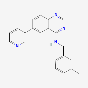 N-[(3-methylphenyl)methyl]-6-(3-pyridinyl)-4-quinazolinamine