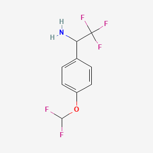 molecular formula C9H8F5NO B12288011 1-[4-(Difluoromethoxy)phenyl]-2,2,2-trifluoroethan-1-amine 