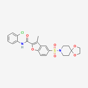 N-(2-chlorophenyl)-5-(1,4-dioxa-8-azaspiro[4.5]decan-8-ylsulfonyl)-3-methyl-2-benzofurancarboxamide