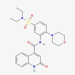 N-[5-(diethylsulfamoyl)-2-(4-morpholinyl)phenyl]-2-oxo-1H-quinoline-4-carboxamide
