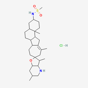 molecular formula C29H49ClN2O3S B12288050 N-(3',6',11,12b-tetramethylspiro[1,2,3,4,4a,5,6,6a,6b,7,8,10,12,12a-tetradecahydronaphtho[2,1-a]azulene-9,2'-3a,4,5,6,7,7a-hexahydro-3H-furo[3,2-b]pyridine]-3-yl)methanesulfonamide;hydrochloride 