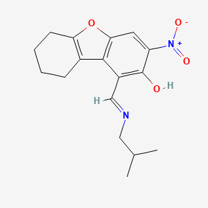 molecular formula C17H20N2O4 B1228813 1-[(2-Methylpropylamino)methylidene]-3-nitro-6,7,8,9-tetrahydrodibenzofuran-2-one 