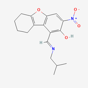 1-[(2-Methylpropylamino)methylidene]-3-nitro-6,7,8,9-tetrahydrodibenzofuran-2-one