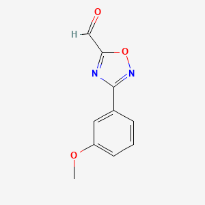 molecular formula C10H8N2O3 B12288226 3-(3-Methoxyphenyl)-1,2,4-oxadiazole-5-carbaldehyde CAS No. 944901-93-3