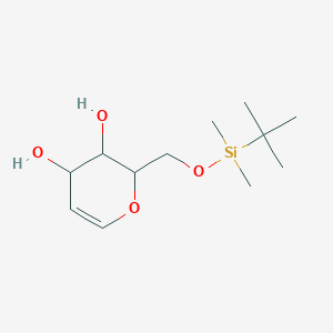 molecular formula C12H24O4Si B12288236 2-[[tert-butyl(dimethyl)silyl]oxymethyl]-3,4-dihydro-2H-pyran-3,4-diol 