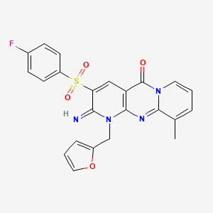 3-(4-Fluorophenyl)sulfonyl-1-(2-furanylmethyl)-2-imino-10-methyl-5-dipyrido[3,4-c:1',2'-f]pyrimidinone