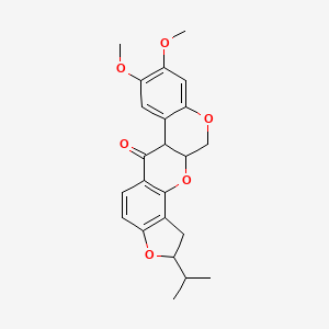 [1]Benzopyrano[3,4-b]furo[2,3-h][1]benzopyran-6(6aH)-one, 1,2,12,12a-tetrahydro-8,9-dimethoxy-2-(1-methylethyl)-, (2R,6aS,12aS)-