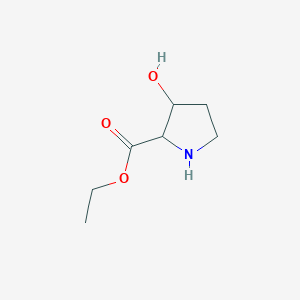 molecular formula C7H13NO3 B12288359 Ethyl 3-hydroxypyrrolidine-2-carboxylate 