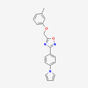 5-[(3-Methylphenoxy)methyl]-3-[4-(1-pyrrolyl)phenyl]-1,2,4-oxadiazole