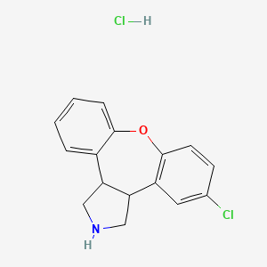 molecular formula C16H15Cl2NO B12288477 9-chloro-13-oxa-4-azatetracyclo[12.4.0.02,6.07,12]octadeca-1(18),7(12),8,10,14,16-hexaene;hydrochloride 
