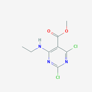 molecular formula C8H9Cl2N3O2 B12288488 Methyl 2,4-dichloro-6-(ethylamino)pyrimidine-5-carboxylate CAS No. 87848-11-1