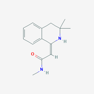 molecular formula C14H18N2O B1228854 (2E)-2-(3,3-dimethyl-2,4-dihydroisoquinolin-1-ylidene)-N-methylacetamide 