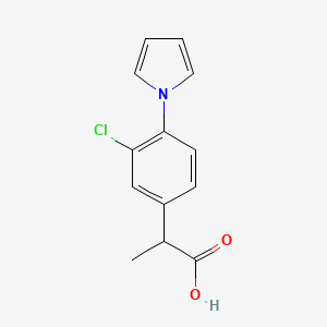 molecular formula C13H12ClNO2 B1228855 2-(3-Chloro-4-pyrrol-1-ylphenyl)propanoic acid CAS No. 22106-60-1