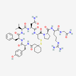 molecular formula C51H73N13O11S2 B1228860 Argipressin,-(1-mercaptocyclohexaneacetic acid)(1)-Tyr(2)-Val(4)- CAS No. 81094-15-7