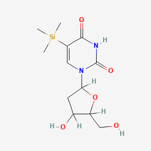 molecular formula C12H20N2O5Si B1228862 1-[4-Hydroxy-5-(hydroxymethyl)oxolan-2-yl]-5-trimethylsilylpyrimidine-2,4-dione 