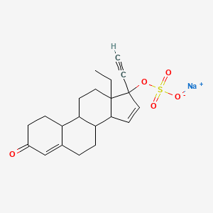 molecular formula C21H25NaO5S B12288628 Sodium;(13-ethyl-17-ethynyl-3-oxo-1,2,6,7,8,9,10,11,12,14-decahydrocyclopenta[a]phenanthren-17-yl) sulfate 