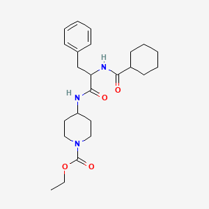 molecular formula C24H35N3O4 B1228865 4-{[N-(环己基羰基)苯丙氨酰]氨基}哌啶-1-甲酸乙酯 