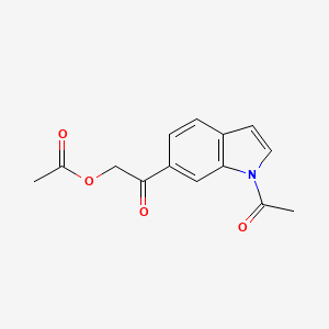 molecular formula C14H13NO4 B1228866 乙酸[2-(1-乙酰-6-吲哚基)-2-氧代乙基]酯 