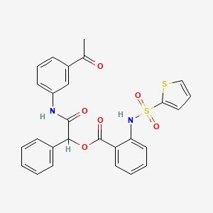 molecular formula C27H22N2O6S2 B1228871 2-(噻吩-2-基磺酰氨基)苯甲酸[2-(3-乙酰苯胺基)-2-氧代-1-苯乙基]酯 