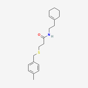 molecular formula C19H27NOS B1228874 N-[2-(1-cyclohexenyl)ethyl]-3-[(4-methylphenyl)methylthio]propanamide 