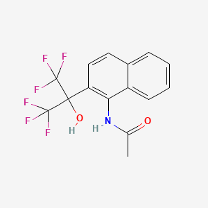 molecular formula C15H11F6NO2 B1228876 Acetamide, N-(2-(2,2,2-trifluoro-1-hydroxy-1-(trifluoromethyl)ethyl)-1-naphthalenyl)- CAS No. 293759-27-0