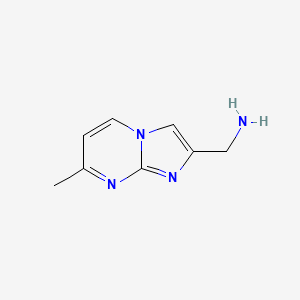 molecular formula C8H10N4 B12288781 (7-Methylimidazo[1,2-a]pyrimidin-2-yl)methanamine 