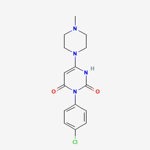 molecular formula C15H17ClN4O2 B1228880 3-(4-chlorophenyl)-6-(4-methyl-1-piperazinyl)-1H-pyrimidine-2,4-dione 