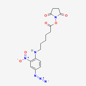 molecular formula C16H18N6O6 B1228888 N-Succinimidyl-6-(4'-azido-2'-nitrophenylamino)hexanoate CAS No. 64309-05-3