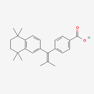 molecular formula C25H30O2 B1228889 4-(2-Methyl-1-(5,6,7,8-tetrahydro-5,5,8,8-tetramethyl-2-naphthalenyl)-1-propen-1-yl)benzoic acid CAS No. 146670-35-1