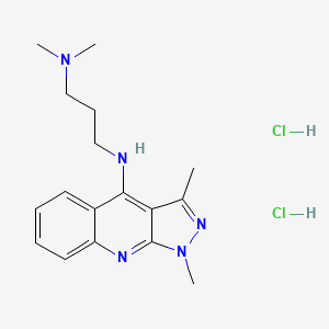 molecular formula C17H25Cl2N5 B1228892 4-(3-Dimethylaminopropylamino)-1,3-dimethyl-1H-pyrazolo(3,4-b)quinoline dihydrochloride CAS No. 41935-57-3
