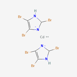 molecular formula C6H4Br6CdN4 B1228894 cadmium(2+);2,4,5-tribromo-1,2-dihydroimidazol-3-ide CAS No. 73941-35-2