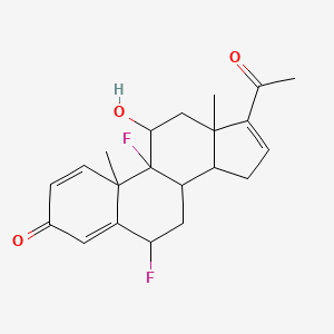 molecular formula C21H24F2O3 B12288946 17-acetyl-6,9-difluoro-11-hydroxy-10,13-dimethyl-7,8,11,12,14,15-hexahydro-6H-cyclopenta[a]phenanthren-3-one 