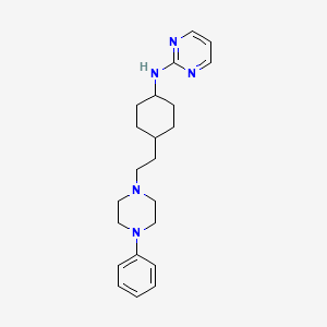 molecular formula C22H31N5 B1228896 trans-N-(4-(2-(4-Phenyl-1-piperazinyl)ethyl)cyclohexyl)-2-pyrimidinamine CAS No. 189152-50-9