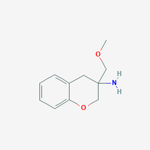 molecular formula C11H15NO2 B12288970 3-(Methoxymethyl)-3,4-dihydro-2H-1-benzopyran-3-amine 