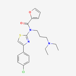 molecular formula C21H24ClN3O2S B1228908 N-[4-(4-chlorophenyl)-2-thiazolyl]-N-[3-(diethylamino)propyl]-2-furancarboxamide 
