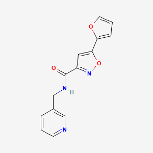 molecular formula C14H11N3O3 B1228909 5-(2-furanyl)-N-(3-pyridinylmethyl)-3-isoxazolecarboxamide 