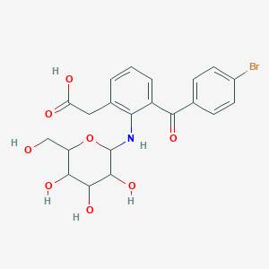 molecular formula C21H22BrNO8 B12289111 3-(4-BroMobenzoyl)-2-(beta-D-glucopyranosylaMino)benzeneacetic Acid 