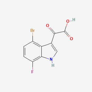 molecular formula C10H5BrFNO3 B12289113 2-(4-Bromo-7-fluoro-3-indolyl)-2-oxoacetic Acid 