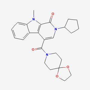 2-Cyclopentyl-4-[1,4-dioxa-8-azaspiro[4.5]decan-8-yl(oxo)methyl]-9-methyl-1-pyrido[3,4-b]indolone