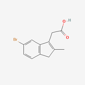 molecular formula C12H11BrO2 B12289167 2-(6-bromo-2-methyl-3H-inden-1-yl)acetic acid 