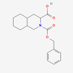 molecular formula C18H23NO4 B12289168 (3S,4aS,8aS)-2-[(benzyloxy)carbonyl]-decahydroisoquinoline-3-carboxylic acid CAS No. 82717-31-5