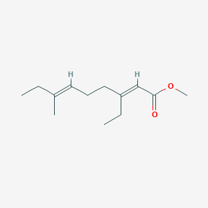 molecular formula C13H22O2 B12289291 Methyl 3-ethyl-7-methylnona-2,6-dienoate CAS No. 55314-58-4