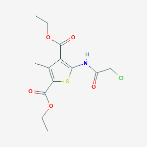 molecular formula C13H16ClNO5S B122893 5-[(氯乙酰)氨基]-3-甲基噻吩-2,4-二羧酸二乙酯 CAS No. 146381-87-5