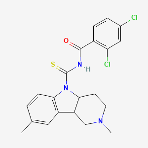 2,4-dichloro-N-[(2,8-dimethyl-3,4,4a,9b-tetrahydro-1H-pyrido[4,3-b]indol-5-yl)-sulfanylidenemethyl]benzamide