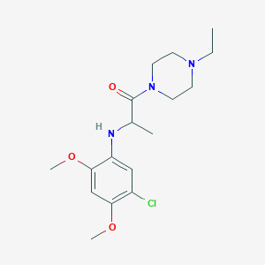 molecular formula C17H26ClN3O3 B1228936 2-(5-Chloro-2,4-dimethoxyanilino)-1-(4-ethyl-1-piperazinyl)-1-propanone 