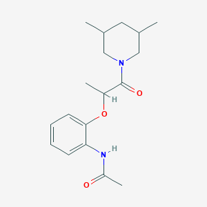molecular formula C18H26N2O3 B1228937 N-[2-[1-(3,5-二甲基-1-哌啶基)-1-氧代丙-2-基]氧基苯基]乙酰胺 